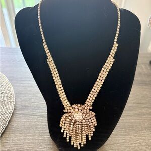 Gold Necklace with Crystal Accents